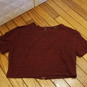 Crop top with zipper back